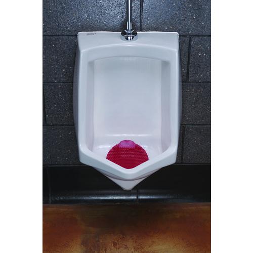 Image of Fresh Products S7-F-005I030M-82-AAA10-00 Slant7 with Terminator Urinal Screen, Forest Scent, Red, 5/Box