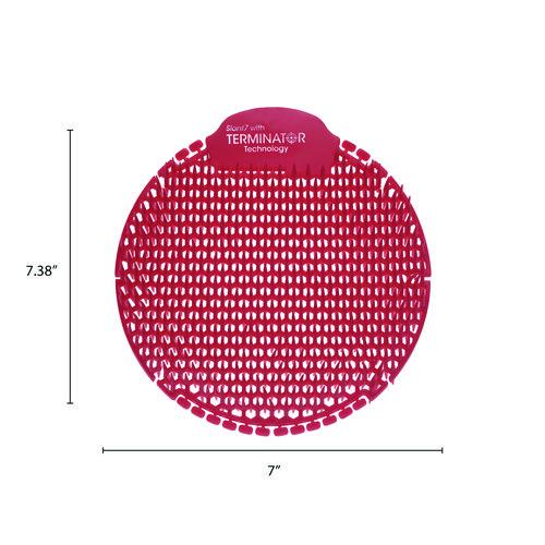 Image of Fresh Products S7-F-005I030M-82-AAA10-00 Slant7 with Terminator Urinal Screen, Forest Scent, Red, 5/Box