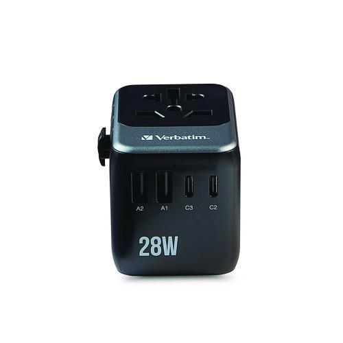 Image of Verbatim® 32122 UTA-07 Universal Travel Adapter, (3) USB-A, (3) USB-C