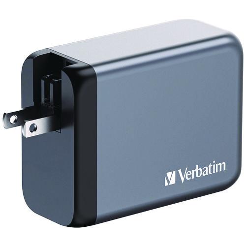 Image of Verbatim® 32204 200 W 4-Port GaN Wall Charger, Black/Gray
