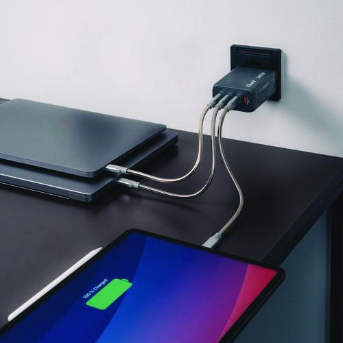 Image of Verbatim® 32205 240 W 4-Port GaN Wall Charger, Black/Gray