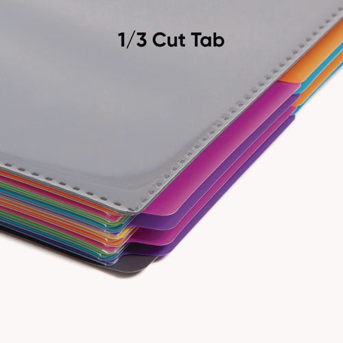 Image of Smead 89206 Poly Project Organizer, 24 Letter-Size Sleeves, Gray With Bright Pockets