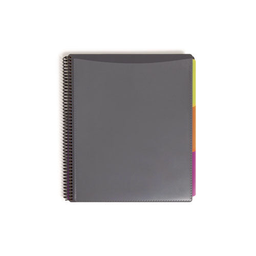 Image of Smead 89206 Poly Project Organizer, 24 Letter-Size Sleeves, Gray With Bright Pockets