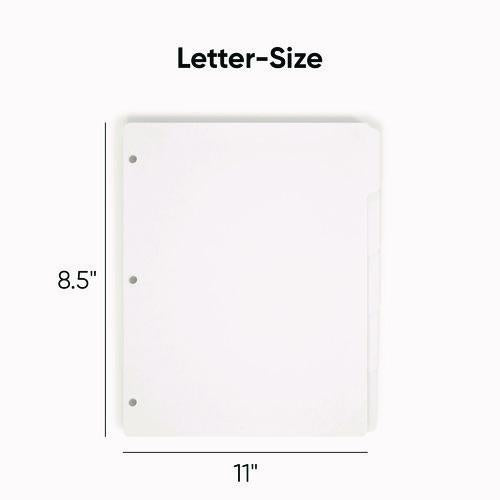 Image of Smead Three-Ring Binder Index Divider, 5-Tab, 11 X 8.5, White, 20 Sets