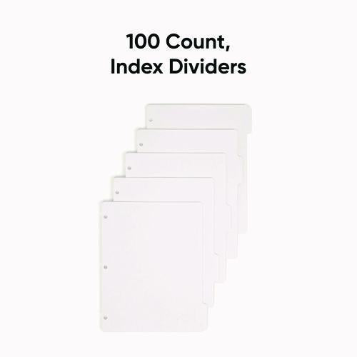 Image of Smead Three-Ring Binder Index Divider, 5-Tab, 11 X 8.5, White, 20 Sets