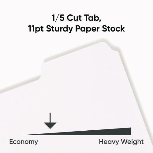Image of Smead Three-Ring Binder Index Divider, 5-Tab, 11 X 8.5, White, 20 Sets