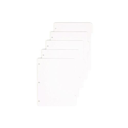 Image of Smead Three-Ring Binder Index Divider, 5-Tab, 11 X 8.5, White, 20 Sets