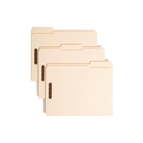 Image of Smead 14537 Top Tab Fastener Folder, 1/3-Cut Tab: Assorted, Expands 0.75", 2 Fasteners, Letter Size, Manila, 50/Box