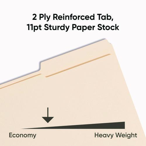 Image of Smead Top Tab Fastener Folders, 1/3-Cut Tabs: Assorted, 0.75" Expansion, 2 Fasteners, Legal Size, Manila Exterior, 50/Box