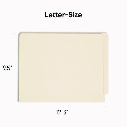 Image of Smead 24110 Heavyweight Manila End Tab Folders, 9.5" High Front, Straight Tabs, Letter Size, 0.75" Expansion, Manila, 100/Box