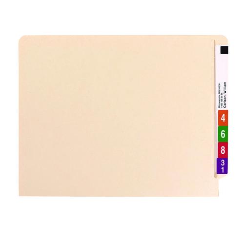 Image of Smead End Tab Fastener Folders with Reinforced Straight Tabs, 11-pt Manila, 2 Fasteners, Letter Size, Manila Exterior, 50/Box