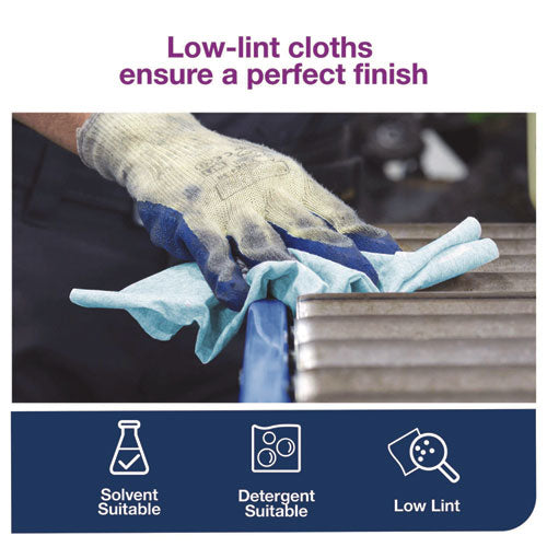 Image of Tork® 192481 Low-Lint Cleaning Cloth, 1-Ply, 12 x 12, Blue, 250 Sheets/Carton