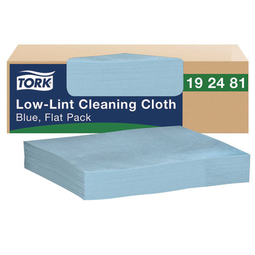 Image of Tork® 192481 Low-Lint Cleaning Cloth, 1-Ply, 12 x 12, Blue, 250 Sheets/Carton