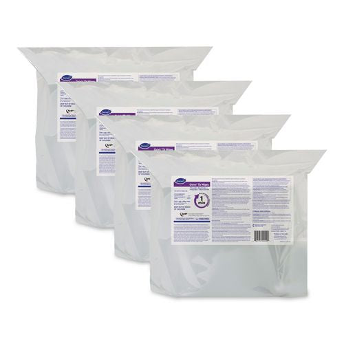 Image of Diversey 100823906 Oxivir TB Disinfectant Wipes Refill, 11 x 12, Unscented, White, 160 Wipes/Refill Pouch, 4 Refill Pouches/Carton