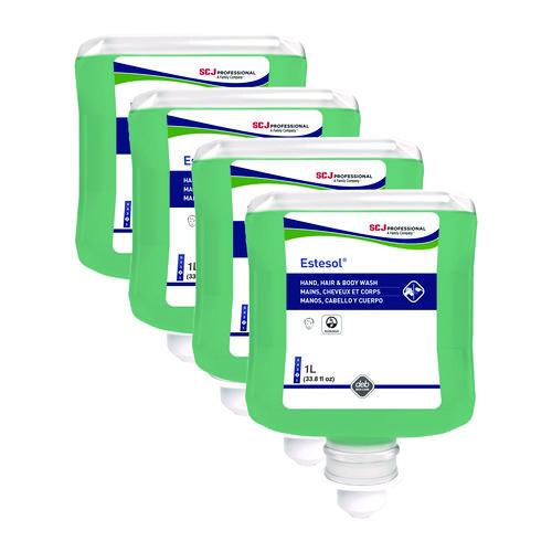 Image of SC Johnson Professional® HAB1L Estesol Hand, Hair and Body Cleaner Manual Cartridge, Rainforest Scent, 1 L, 6/Carton