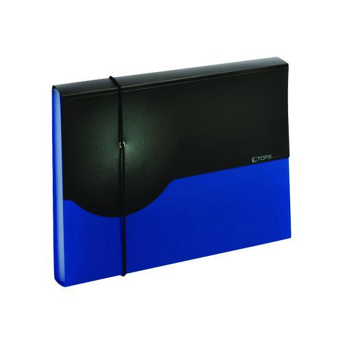 Image of Pendaflex® 67440BLU Seven-Pocket Poly Expanding File, 1" Expansion, 7 Sections, Elastic Cord Closure, 1/6-Cut Tabs, Letter Size, Blue