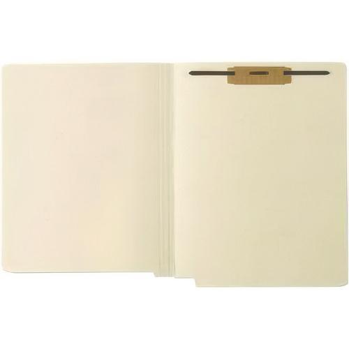 Image of Medical Arts Press® 31463 Heavy-Duty End Tab Fastener Folders, Straight Tab, Expands 0.75", 1 Fastener, Letter Size, Manila, 50/Box