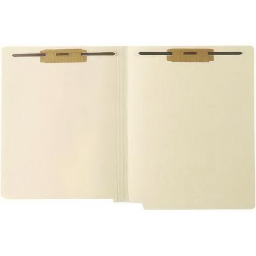 Image of Medical Arts Press® 52371 Mylar-Reinforced End Tab Fastener Folders, Straight Tab: Assorted, Expands 0.75", 2 Fasteners, Letter Size, Manila, 50/Box