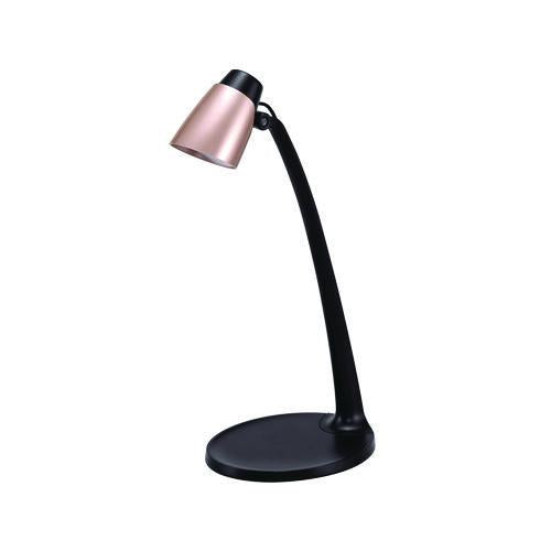 Image of BLACK+DECKER VLED1814-BD Modern LED Desk Lamp, Black/Rose Gold