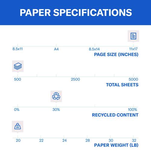 Image of Hammermill® 102152 Colors Print Paper, 20 lb Bond Weight, 11 x 17, Canary, 500/Ream