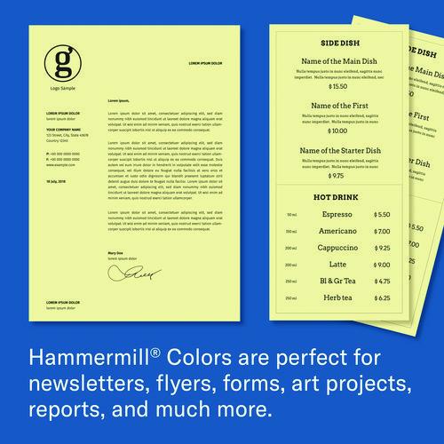 Image of Hammermill® 102152 Colors Print Paper, 20 lb Bond Weight, 11 x 17, Canary, 500/Ream