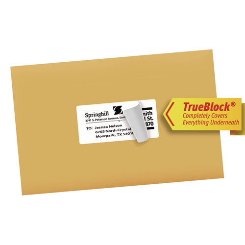Image of Avery® 95910 Shipping Labels w/ TrueBlock Technology, Inkjet/Laser Printers, 2 x 4, White, 10/Sheet, 500 Sheets/Carton