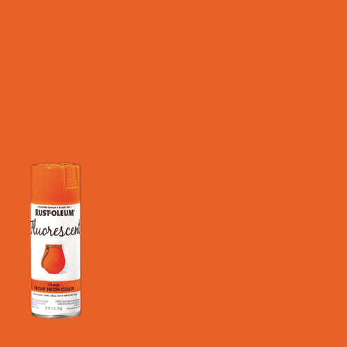 Image of Rust-Oleum® 342568 Specialty Fluorescent Spray Paint, Flat Fluorescent Orange, 11 oz Aerosol Can