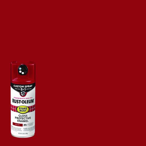 Image of Rust-Oleum® 376895 Stops Rust 5-in-1 Spray Paint, Gloss Regal Red, 12 oz Aerosol Can