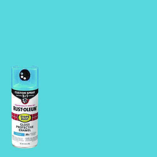 Image of Rust-Oleum® 376907 Stops Rust 5-in-1 Spray Paint, Gloss Maui Blue, 12 oz Aerosol Can