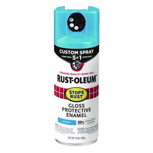 Image of Rust-Oleum® 376907 Stops Rust 5-in-1 Spray Paint, Gloss Maui Blue, 12 oz Aerosol Can