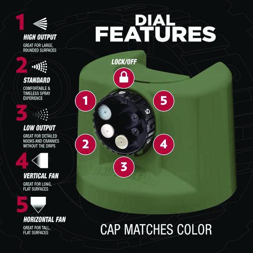 Image of Rust-Oleum® 383421 Stops Rust 5-in-1 Spray Paint, Satin Earthy Green, 12 oz Aerosol Can