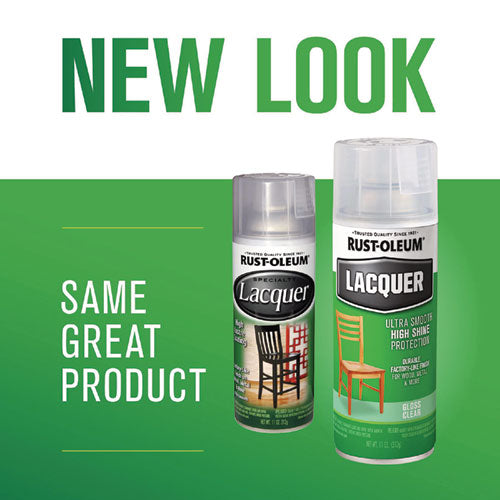 Image of Rust-Oleum® 1906830 Specialty Lacquer Spray Paint, Gloss Clear, 12 oz Aerosol Can