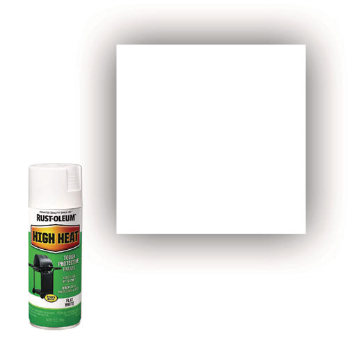 Image of Rust-Oleum® 7751830 High Heat Enamel Spray Paint, Flat White, 12 oz Aerosol Can