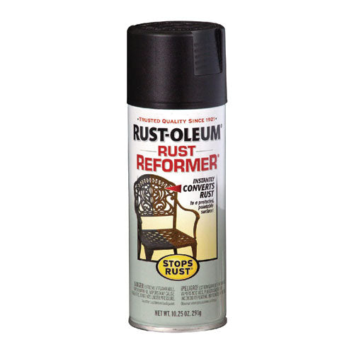 Image of Rust-OleumÂ® Stops Rust Rust Reformer Spray, Black, 10.25 oz Aerosol Can