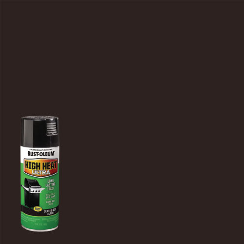 Image of Rust-Oleum® 241169 High Heat Enamel Spray Paint, Semi-Gloss Black, 12 oz Aerosol Can
