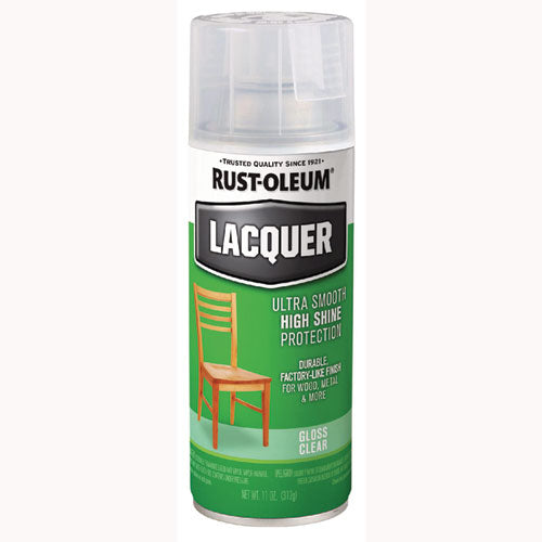 Image of Rust-Oleum® 1906830 Specialty Lacquer Spray Paint, Gloss Clear, 12 oz Aerosol Can, 6/Carton