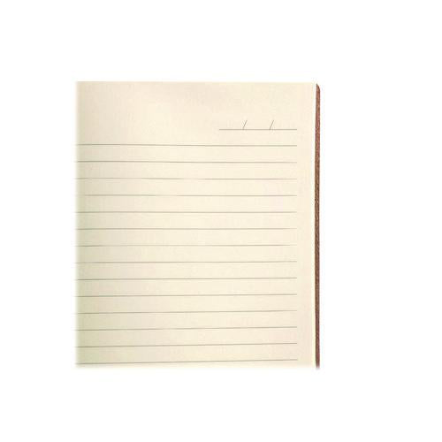 Image of Denik AHBC508L Vegan-Leather Layflat Flexible Cover Journal, Samantha Branches/Leaves, College Rule, Orange/Cream Cover, (72) 8 x 5.5 Sheets
