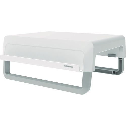 Image of Fellowes® 100098565 Breyta Monitor Stand, 13.94" x 11.97" x 3.25" to 6", White, Supports 33 lbs