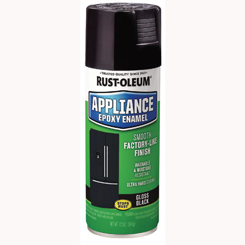 Image of Rust-Oleum® 7886830 Specialty Appliance Epoxy Spray Paint, Gloss Black, 12 oz Aerosol Can