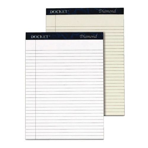 Image of TOPS 63975 Docket Diamond Ruled Pads, Wide/Legal Rule, (50) White 8.5 x 11 Sheets, 2/Box