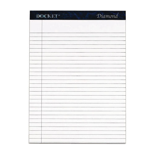 Image of TOPS 63975 Docket Diamond Ruled Pads, Wide/Legal Rule, (50) White 8.5 x 11 Sheets, 2/Box