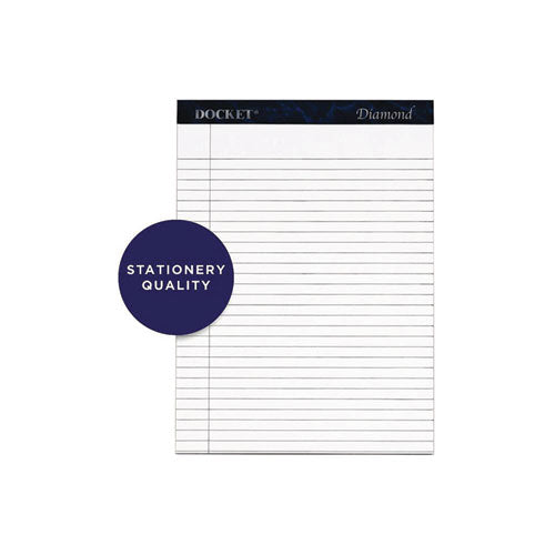 Image of TOPS 63975 Docket Diamond Ruled Pads, Wide/Legal Rule, (50) White 8.5 x 11 Sheets, 2/Box