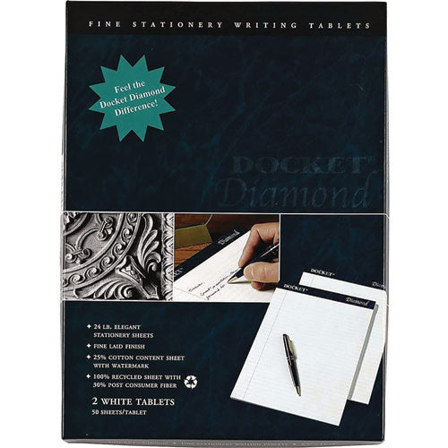 Image of TOPS 63975 Docket Diamond Ruled Pads, Wide/Legal Rule, (50) White 8.5 x 11 Sheets, 2/Box