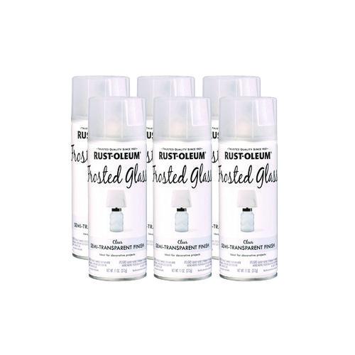 Image of Rust-Oleum® 342600 Specialty Frosted Glass Spray Paint, Matte Clear, 11 oz Aerosol Can, 6/Carton