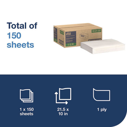 Image of Tork® 192197 Foodservice Cleaning Towel, 1-Ply, 5 x 10.75, White, 150 Sheets/Carton