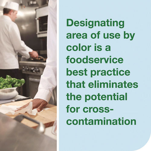 Image of Tork® 192197 Foodservice Cleaning Towel, 1-Ply, 5 x 10.75, White, 150 Sheets/Carton