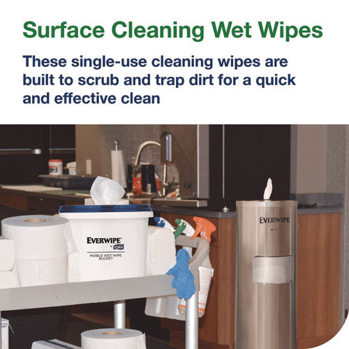 Image of Tork® 192830 Surface Cleaning Wet Wipe, 1-Ply, 6 x 6, Lemon, White, 900 Sheets, 4/Carton