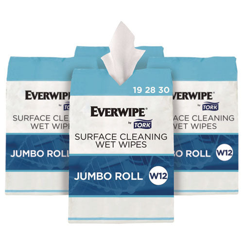 Image of Tork® 192830 Surface Cleaning Wet Wipe, 1-Ply, 6 x 6, Lemon, White, 900 Sheets, 4/Carton