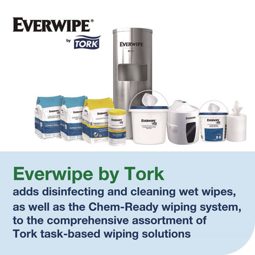 Image of Tork® 192841 Everwipe by Tork Chem-Ready Wiping Rolls, 1-Ply, 12 x 12, White, 90 Sheets, 6 Rolls/Carton