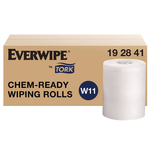 Image of Tork® 192841 Everwipe by Tork Chem-Ready Wiping Rolls, 1-Ply, 12 x 12, White, 90 Sheets, 6 Rolls/Carton